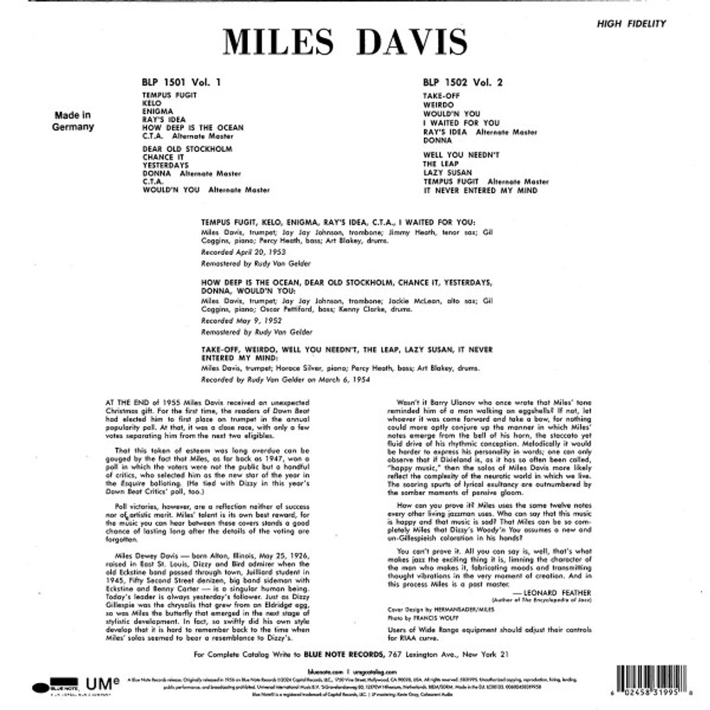 Miles Davis – Volume 2 (LP Vinyl)