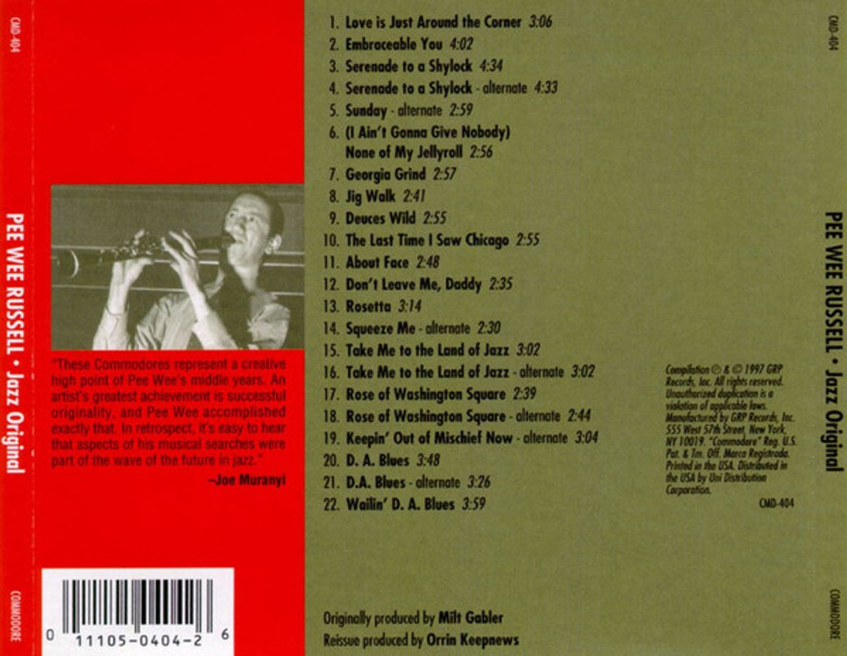 Pee Wee Russell – Jazz Original (CD)