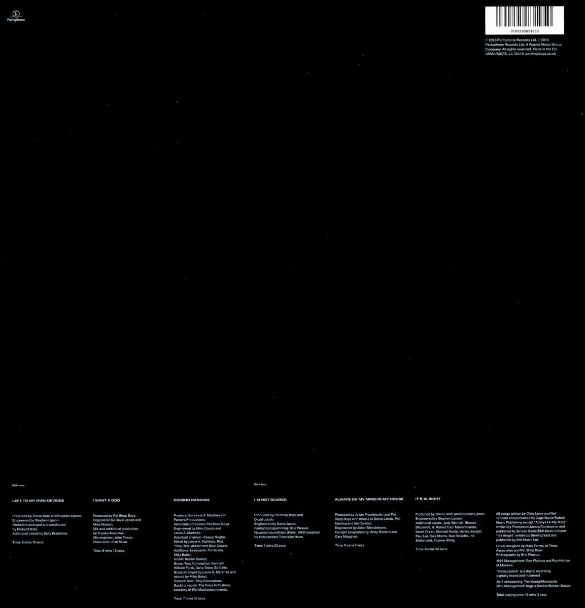 Pet Shop Boys – Introspective (LP Vinyl)