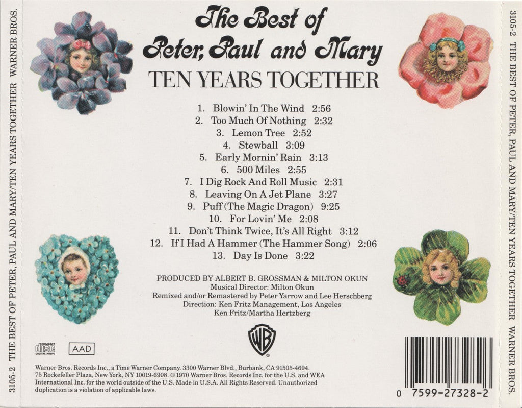 Peter, Paul & Mary – The Best Of Peter, Paul and Mary: Ten Years Together (CD)