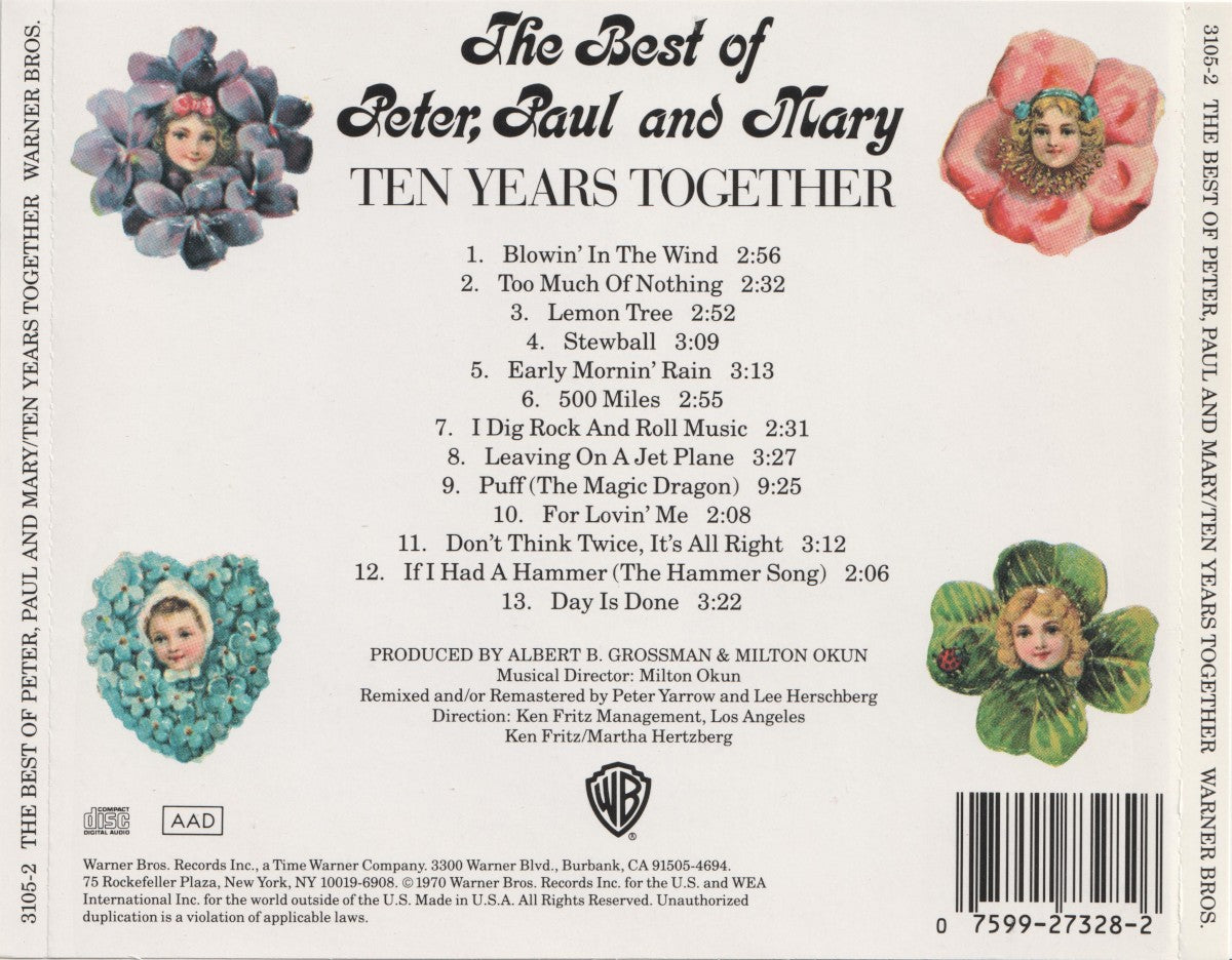 Peter, Paul & Mary – The Best Of Peter, Paul and Mary: Ten Years Together (CD)