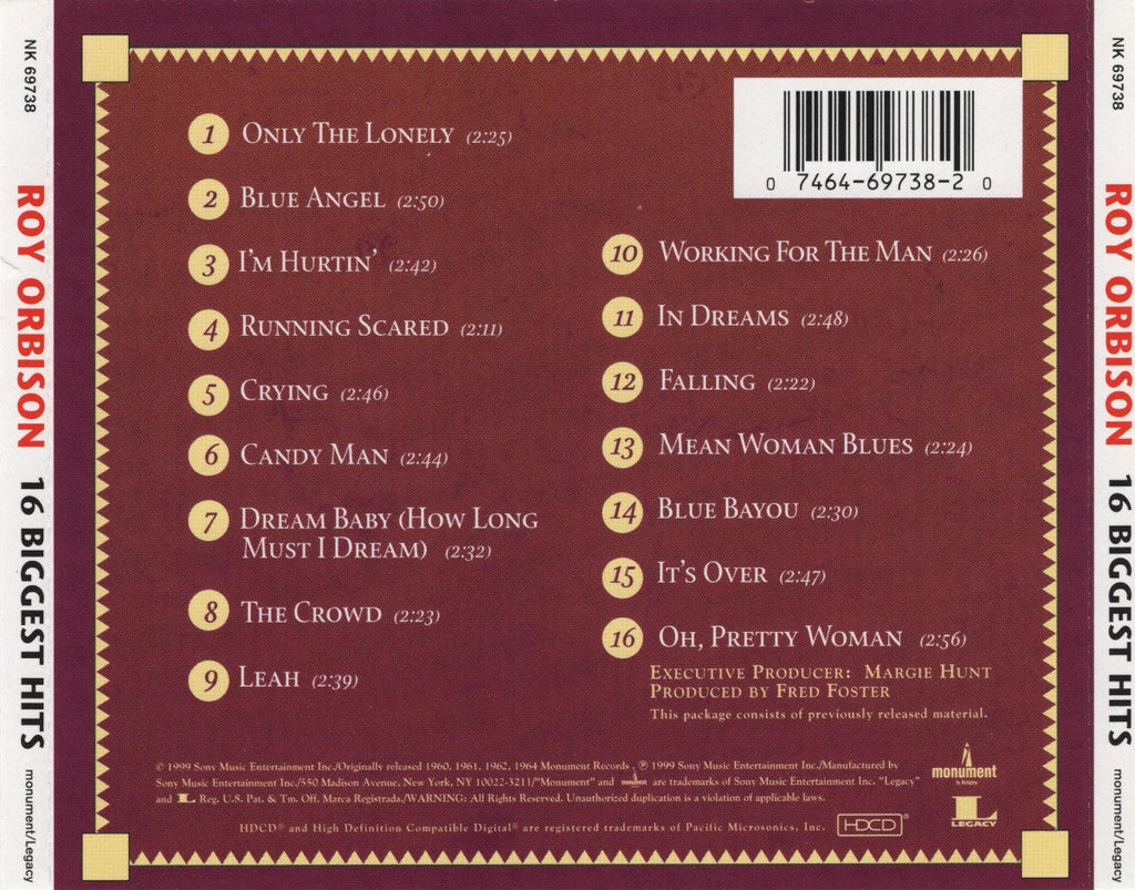 Roy Orbison – 16 Biggest Hits (CD)
