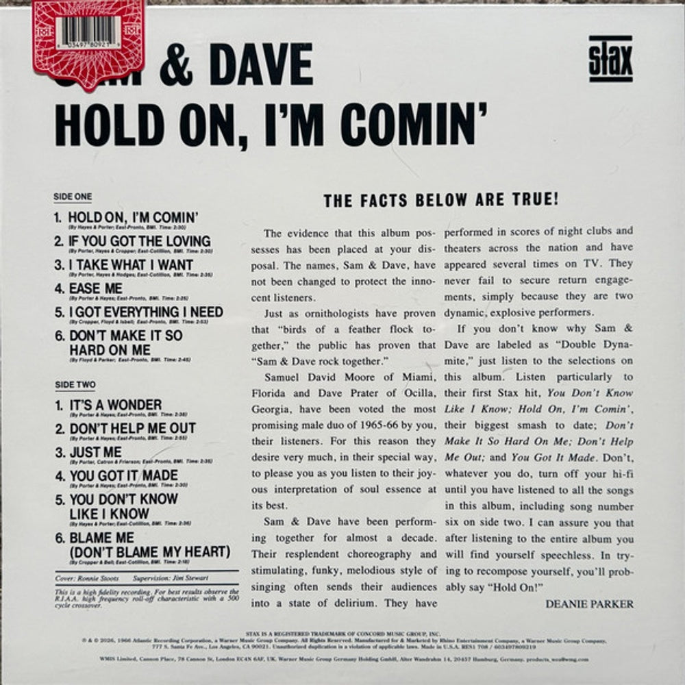 Sam & Dave – Hold On I'm Comin' (LP Vinyl)