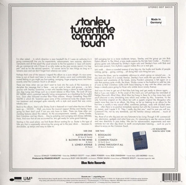 Stanley Turrentine – Common Touch (LP Vinyl)