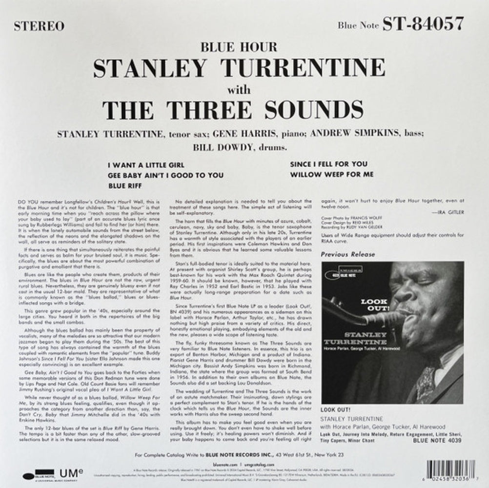 Stanley Turrentine With The 3 Sounds – Blue Hour (LP Vinyl)