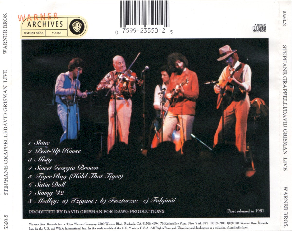 Stephane Grappelli & David Grisman – Live (CD)