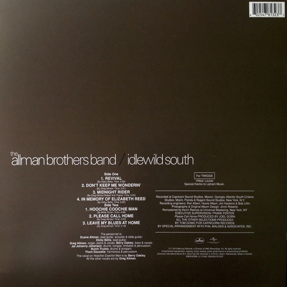 The Allman Brothers Band – Idlewild South (LP Vinyl)