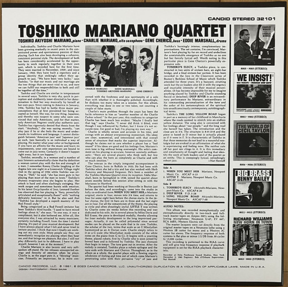 Toshiko Mariano – Toshiko Mariano Quartet (LP Vinyl)