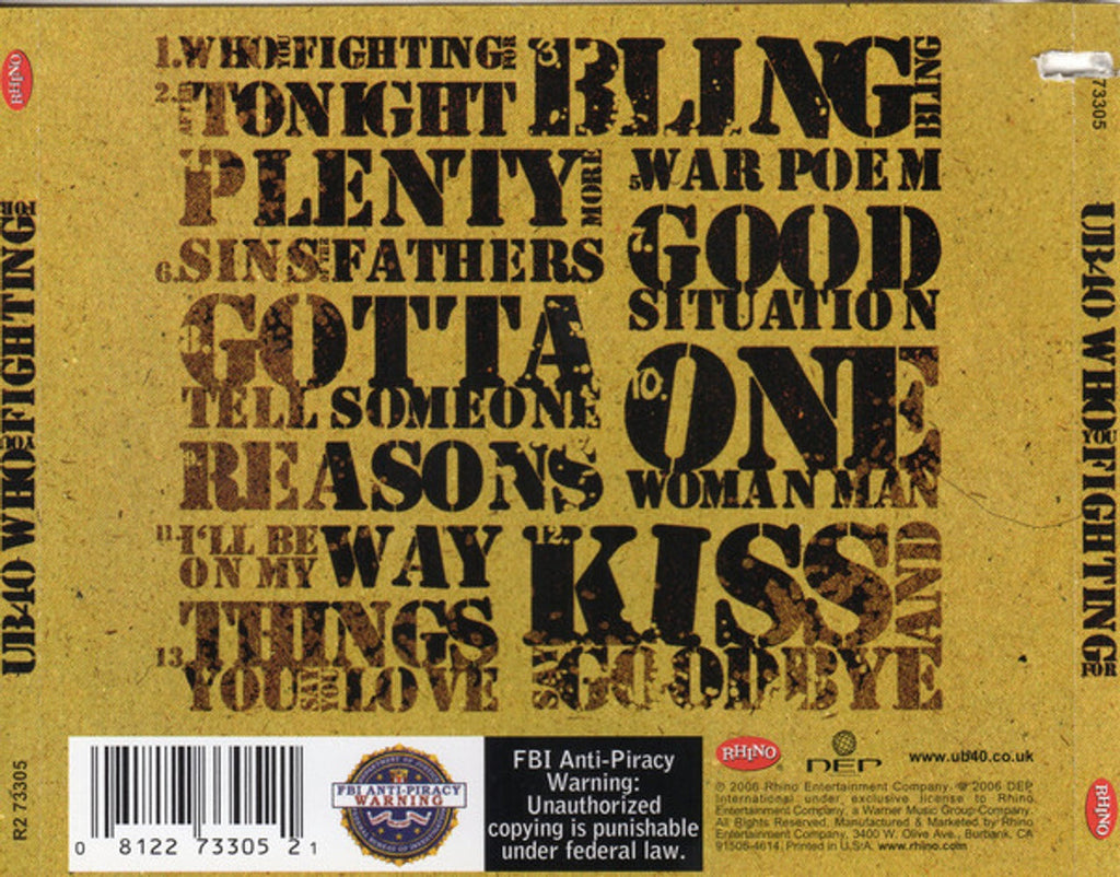UB40 – Who You Fighting For? (CD)
