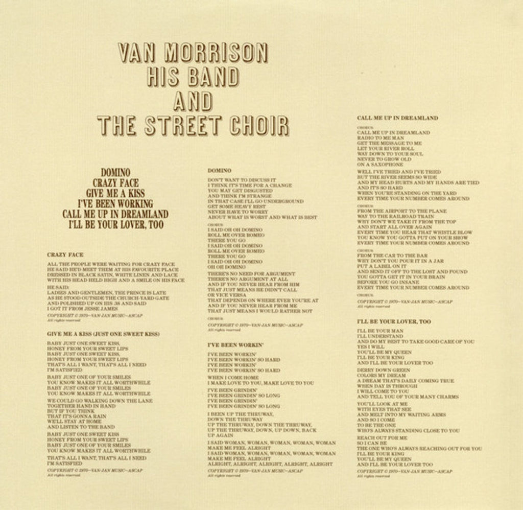 Van Morrison – His Band & the Street Choir (2-LP Vinyl)