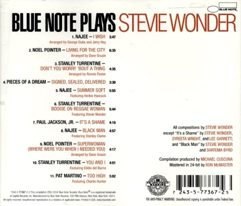 Blue Note Plays Stevie Wonder (CD)