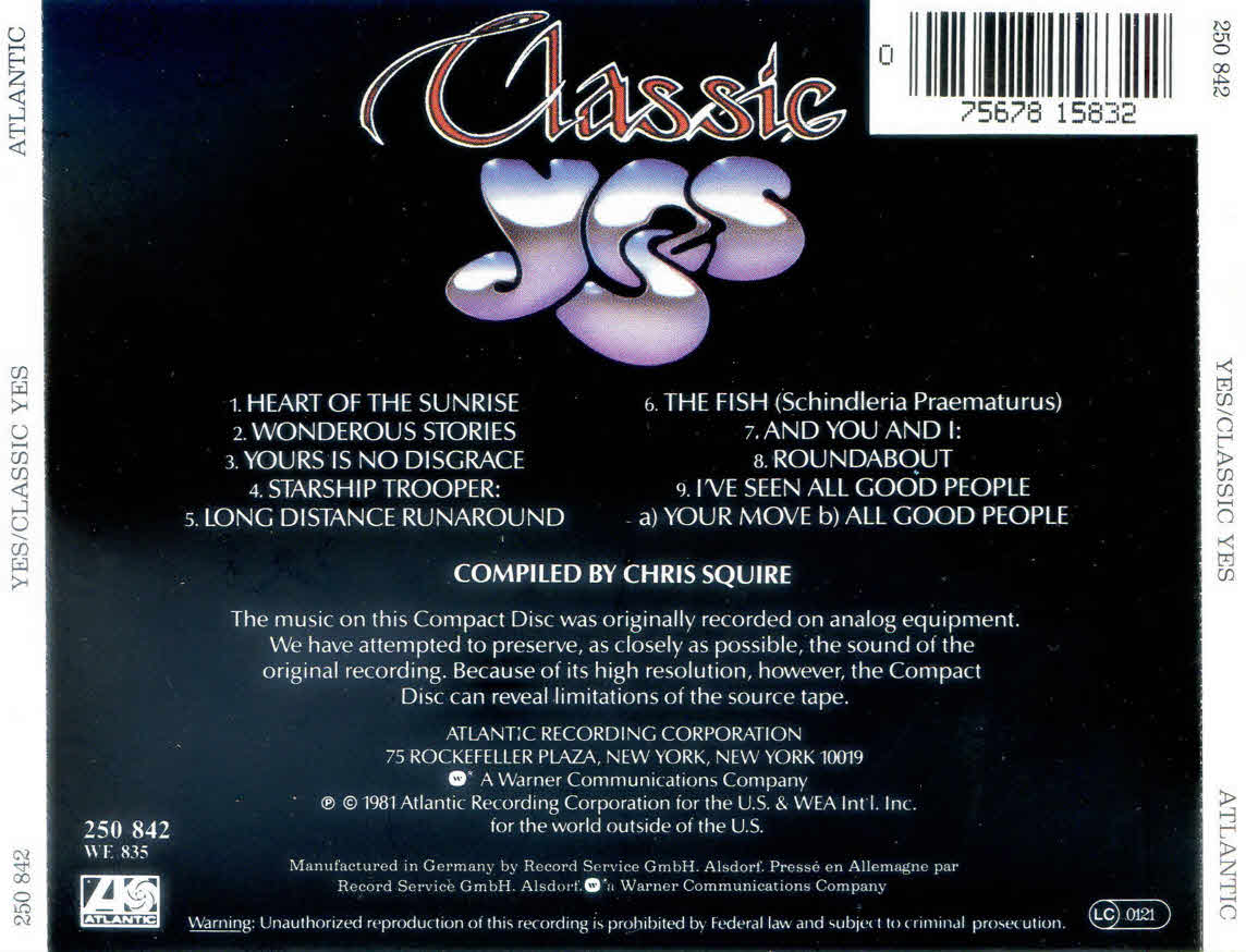 Yes – Classic Yes (CD)