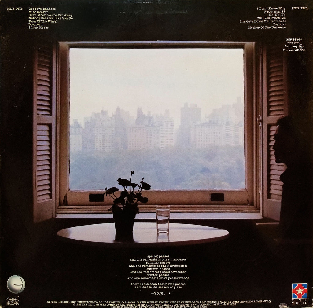 Yoko Ono – Season Of Glass (LP Vinyl)