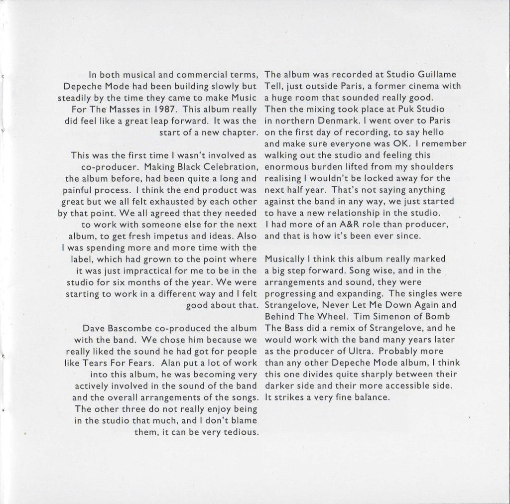 Depeche Mode – Music For The Masses (CD)
