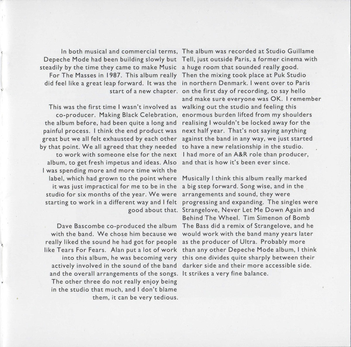 Depeche Mode – Music For The Masses (CD)