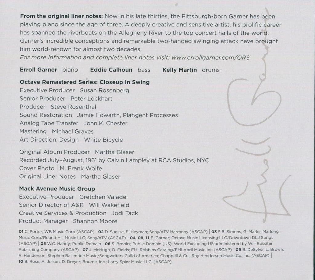 Erroll Garner – Closeup in Swing (CD)