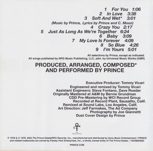 Prince – For You (CD)