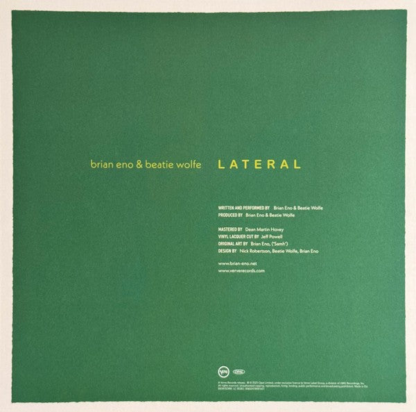 Brian Eno and Beatie Wolfe – Lateral (LP Vinyl)