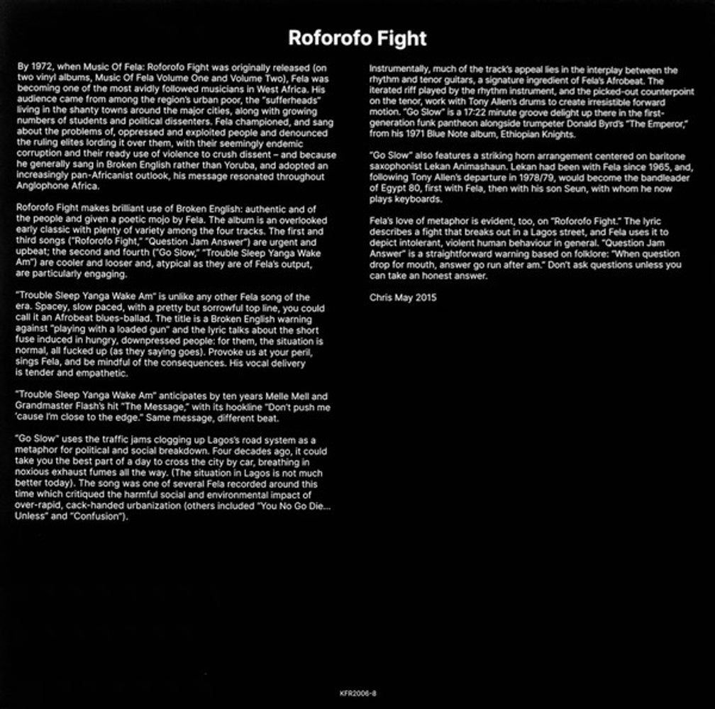 Fela Kuti – Roforofo Fight (LP Vinyl)