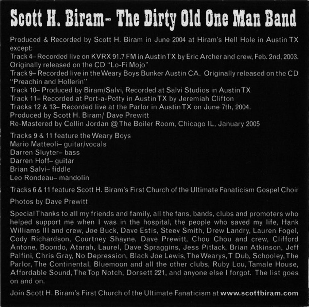 Scott H. Biram – The Dirty Old One Man Band (CD)