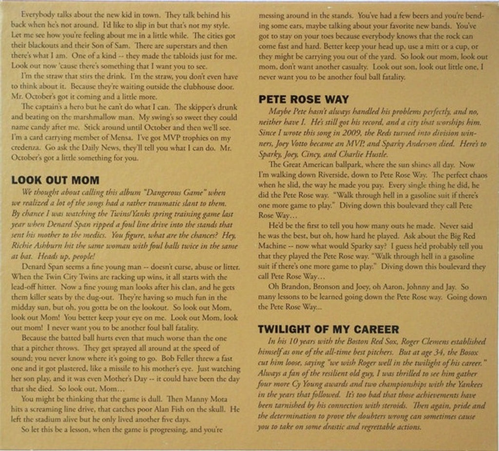 The Baseball Project – Volume 2: High and Inside (CD)
