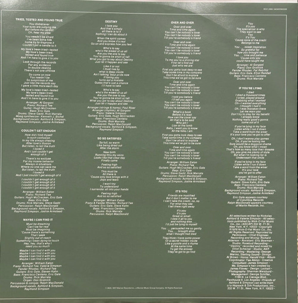 Ashford & Simpson – So So Satisfied (LP Vinyl)