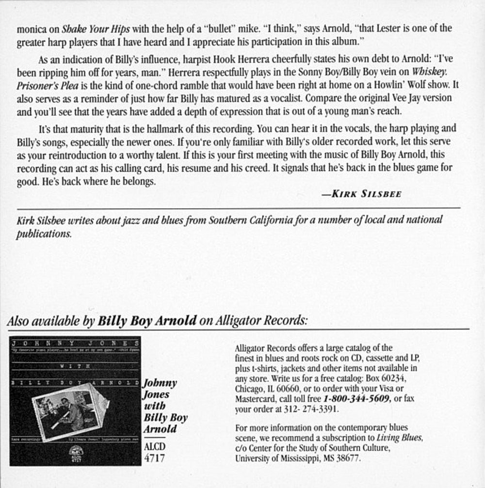 Billy Boy Arnold – Back Where I Belong (CD)