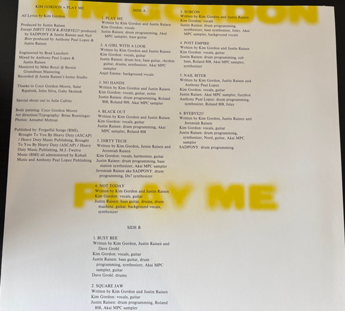 Kim Gordon – Play Me (LP Vinyl)