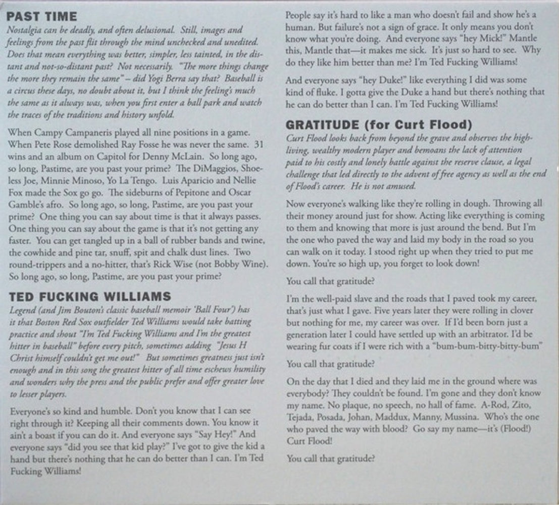 The Baseball Project – Vol. 1: Frozen Ropes & Dying Quails (CD)
