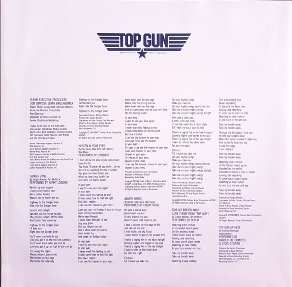 Top Gun - Original Motion Picture Soundtrack (LP Vinyl)