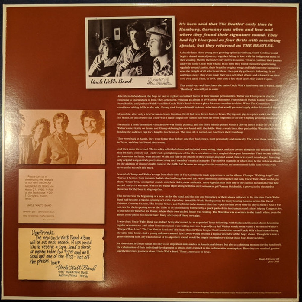 Uncle Walt's Band – An American In Texas (LP Vinyl)