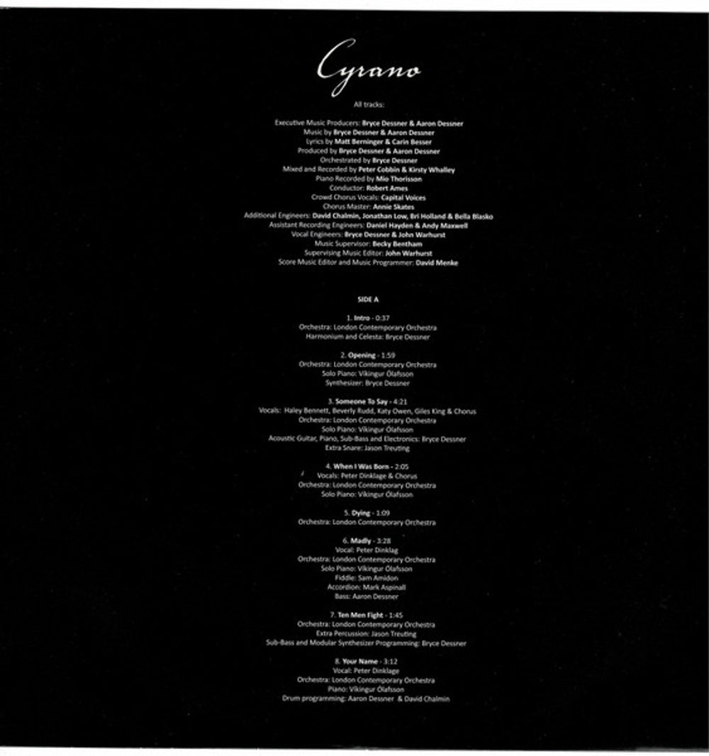 Bryce Dessner & Aaron Dessner – Cyrano: Original Motion Picture Soundtrack (2-LP Vinyl)