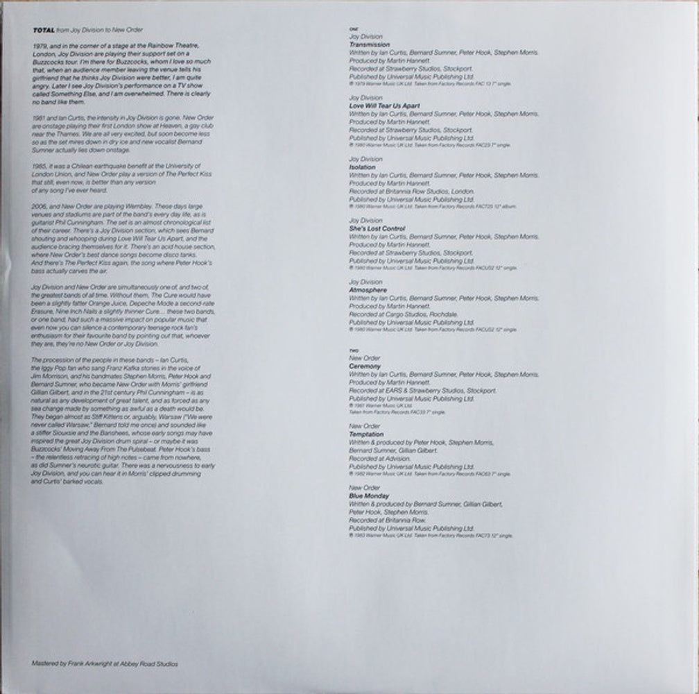 New Order / Joy Division – Total (2-LP Vinyl)