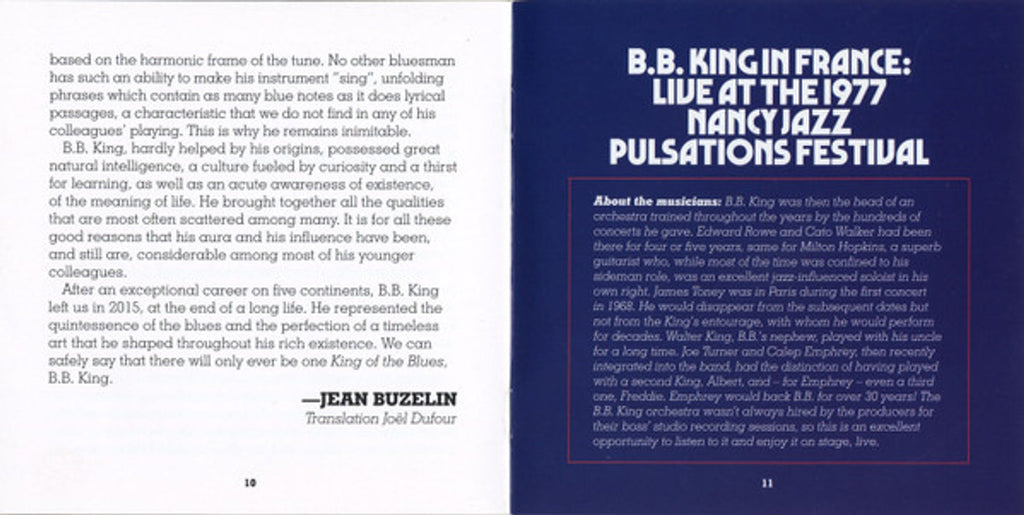 B.B. King – In France: Live At The 1977 Nancy Jazz Pulsations (CD)