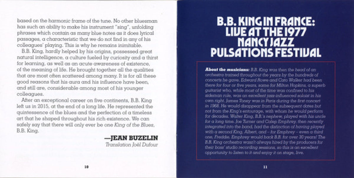 B.B. King – In France: Live At The 1977 Nancy Jazz Pulsations (CD)