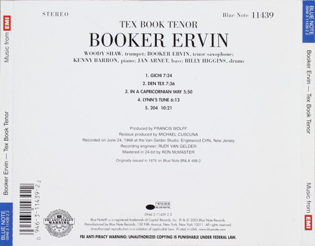 Booker Ervin – Tex Book Tenor (CD)