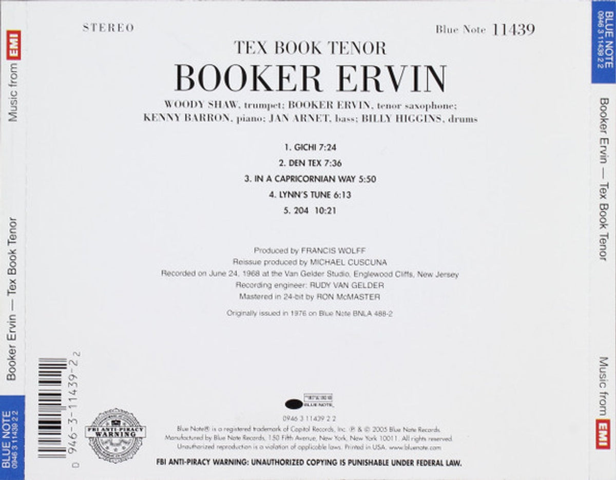 Booker Ervin – Tex Book Tenor (CD)