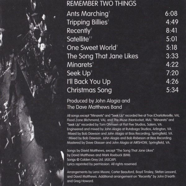 Dave Matthews Band – Remember Two Things (CD)