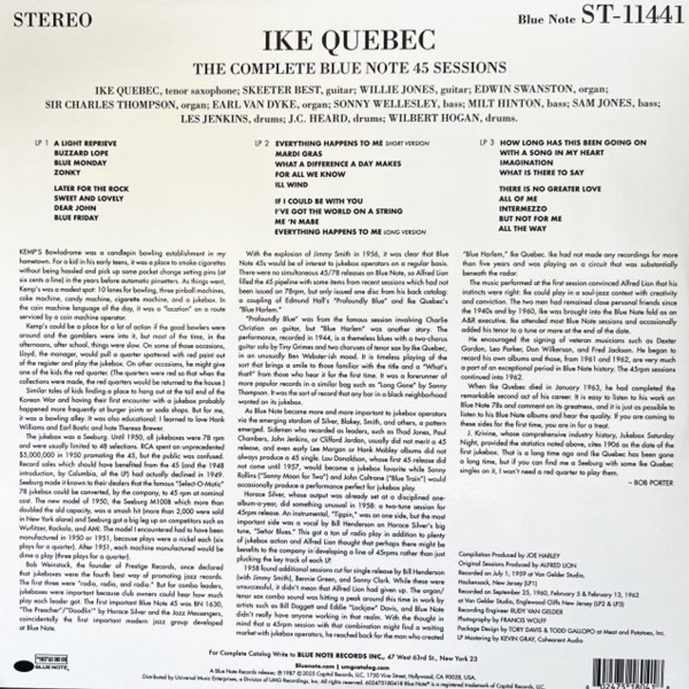 Ike Quebec – Complete 45 Sessions (3-LP Vinyl)