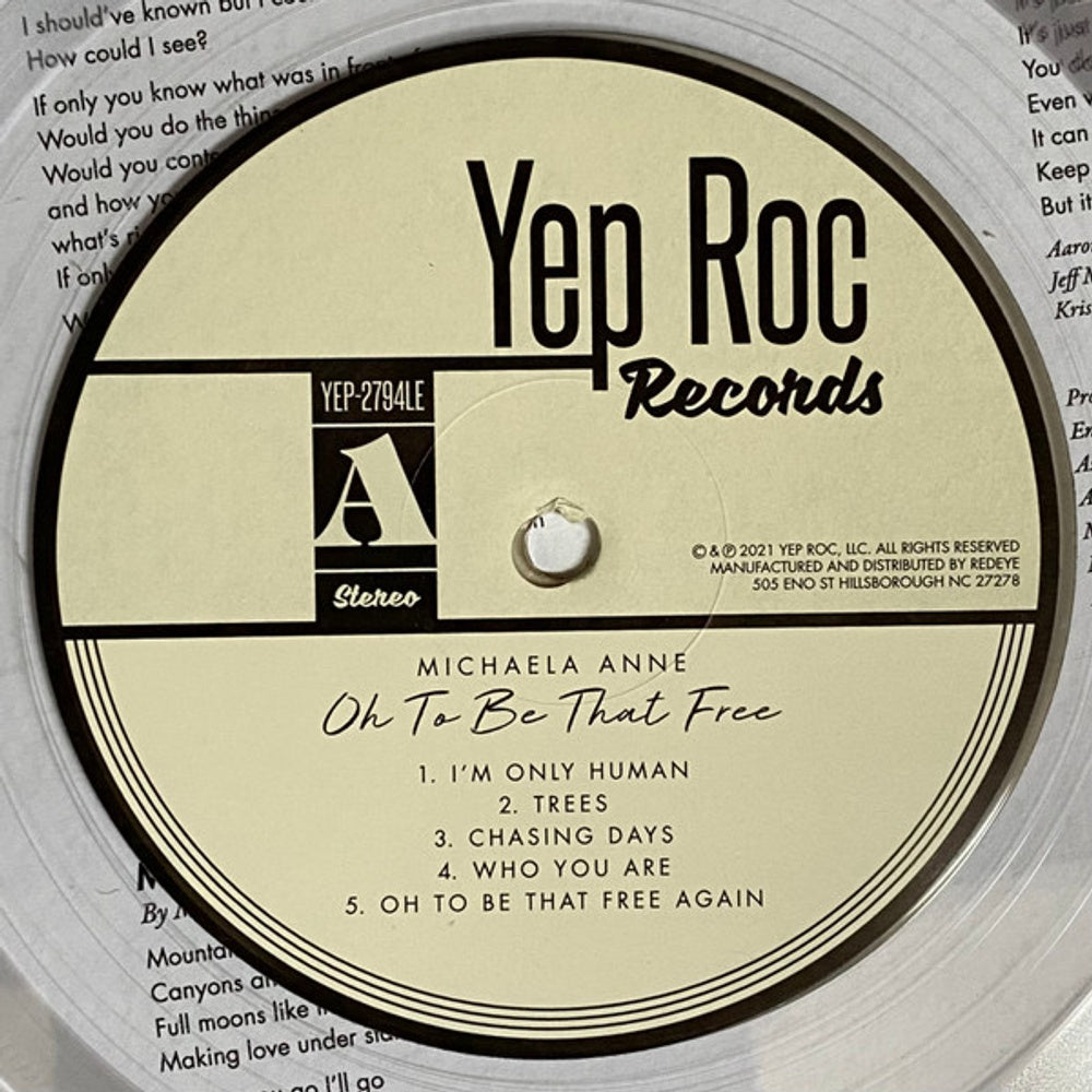 Michaela Anne – Oh To Be That Free (LP Clear Vinyl)