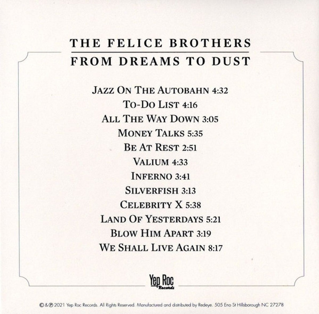 The Felice Brothers – From Dreams To Dust (CD)