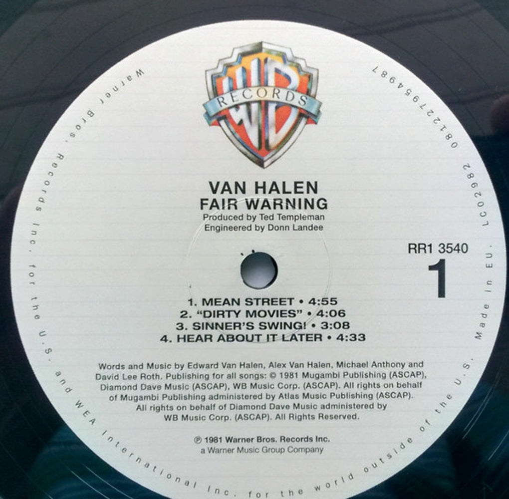 Van Halen – Fair Warning (LP Vinyl)