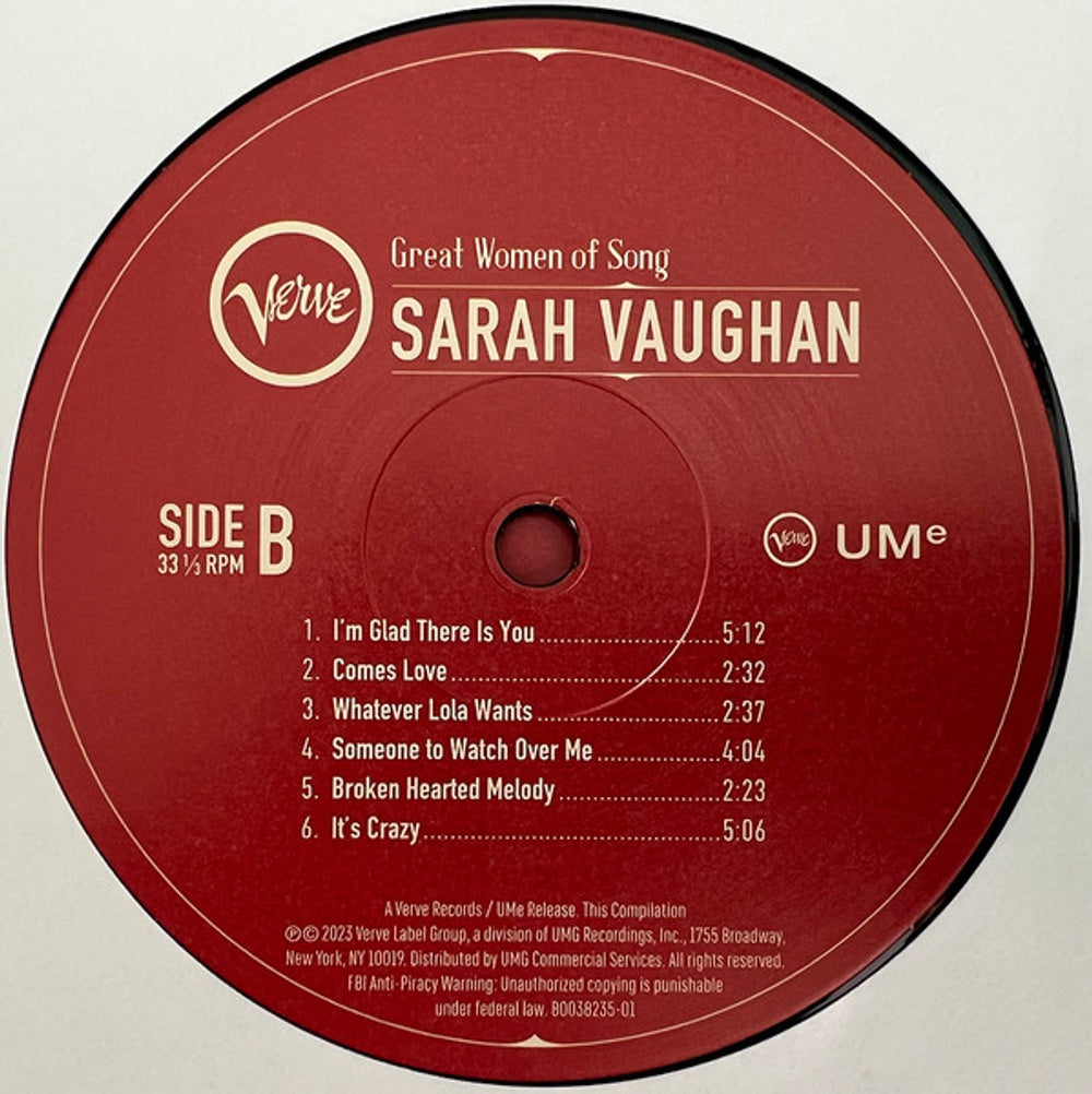 Sarah Vaughan – Great Women Of Song (LP Vinyl)