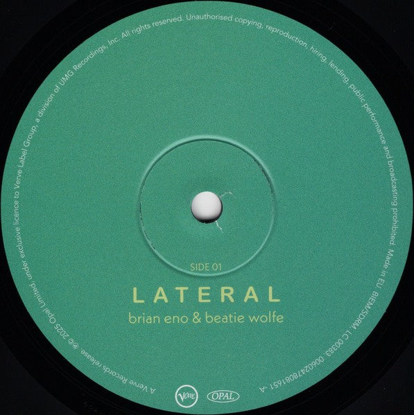 Brian Eno and Beatie Wolfe – Lateral (LP Vinyl)