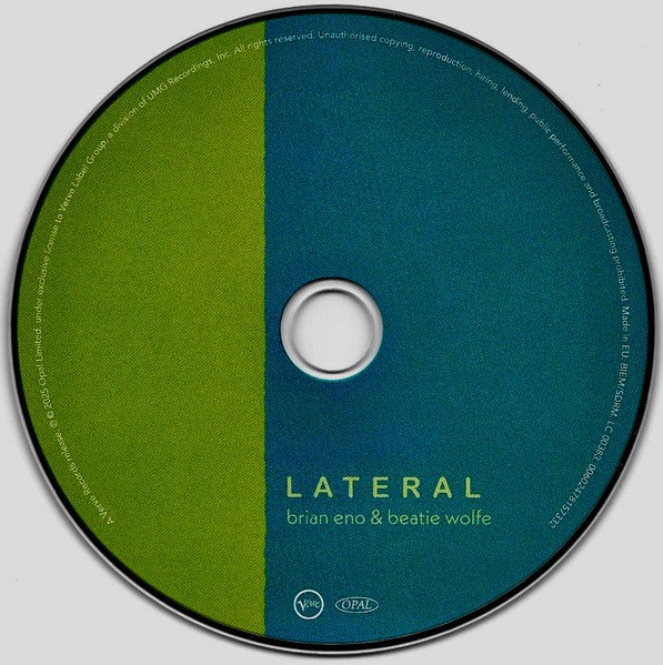 Brian Eno and Beatie Wolfe – Lateral (CD)