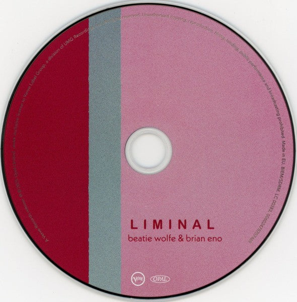 Brian Eno and Beatie Wolfe – Liminal (CD)