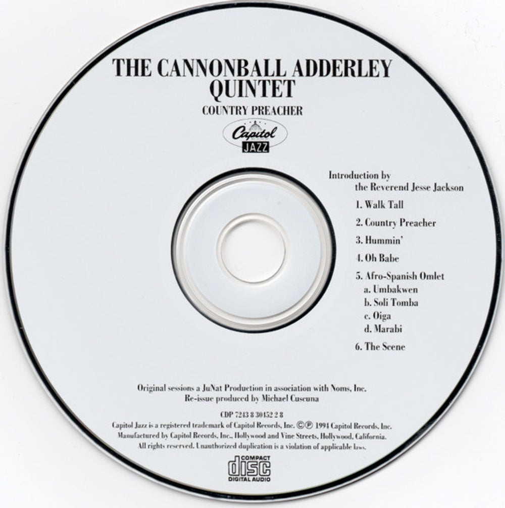 The Cannonball Adderley Quintet – Country Preacher (CD)