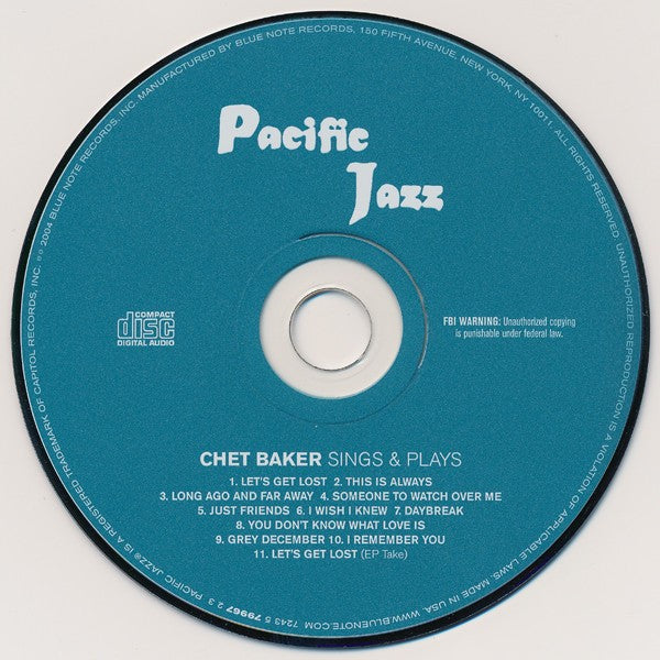 Chet Baker – Sings & Plays with Bud Shank, Russ Freeman, and Strings (CD)
