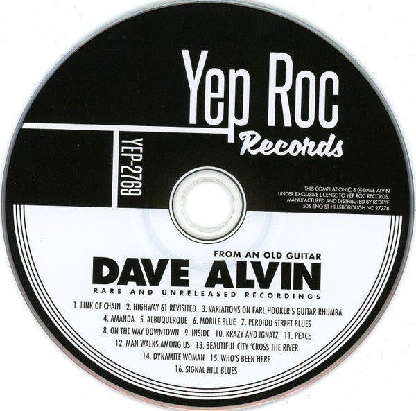 Dave Alvin – From An Old Guitar:  Rare and Unreleased Recordings (CD)