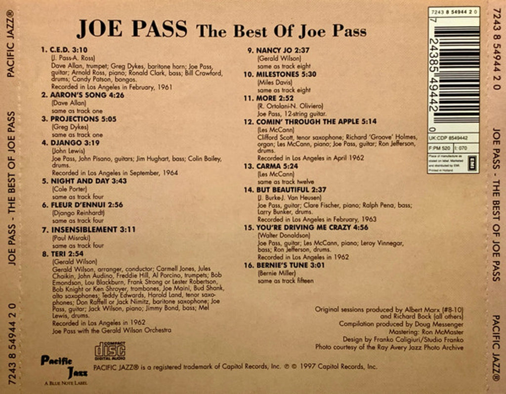 Joe Pass – The Best Of: Pacific Jazz Years (CD)